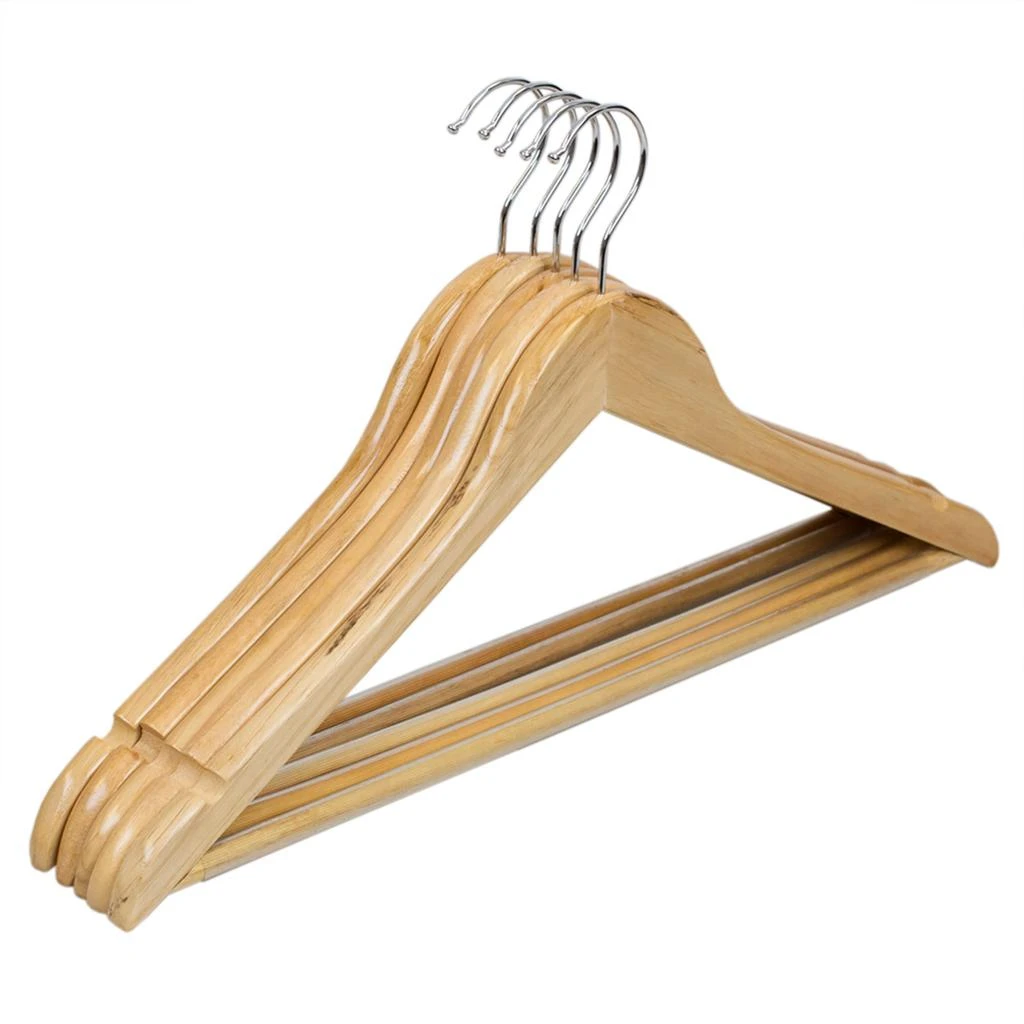 商品Home Basics|Home Basics Non-Slip Wood Hanger, (Pack of 5), Natural,价格¥131,第5张图片详细描述