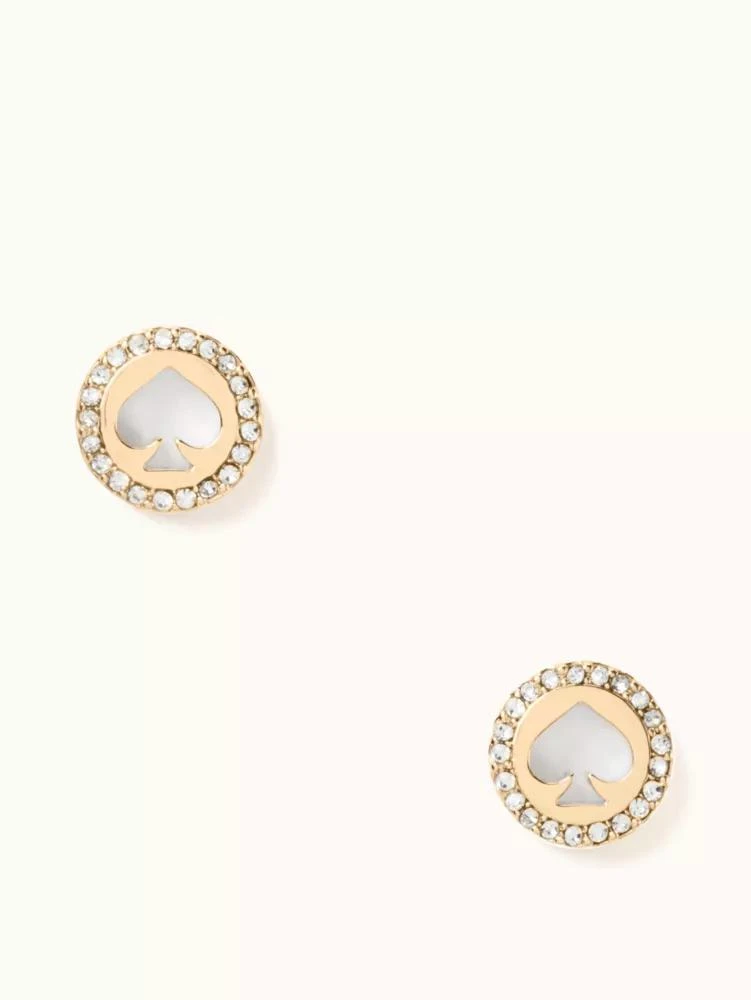 商品Kate Spade|Spot The Spade Pave Halo Spade Studs,价格¥204,第1张图片