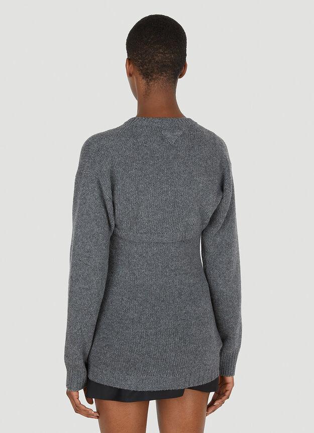商品Prada|Detachable Shrug Camisole Sweater in Grey,价格¥20164,第6张图片详细描述