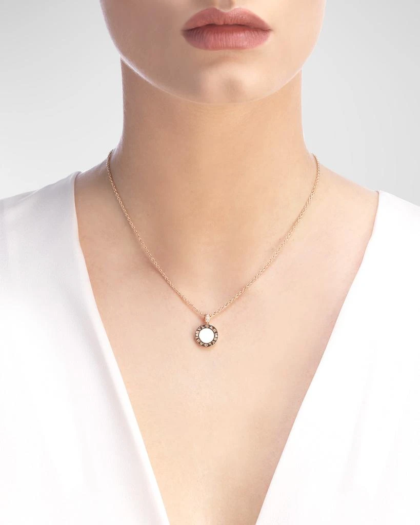 商品BVLGARI|BVLGARI BVLGARI Pink Gold Mother-of-Pearl and Onyx Necklace,价格¥34519,第4张图片详细描述