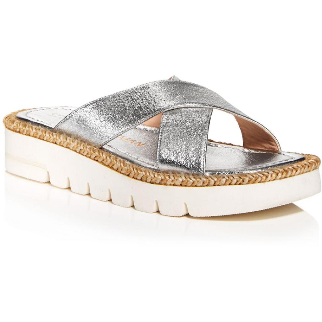 Stuart Weitzman Womens Roza Metallic Espadrille Flatform Sandals商品第1张图片规格展示