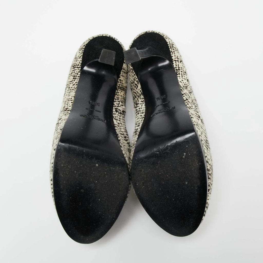 Saint Laurent  Cream/Black Calf Hair Tribtoo Platform Pumps Size 38.5 商品