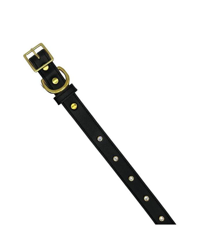 商品Bonne et Filou|Crystal-Studded Plain Leather Dog Collar,价格¥524,第2张图片详细描述