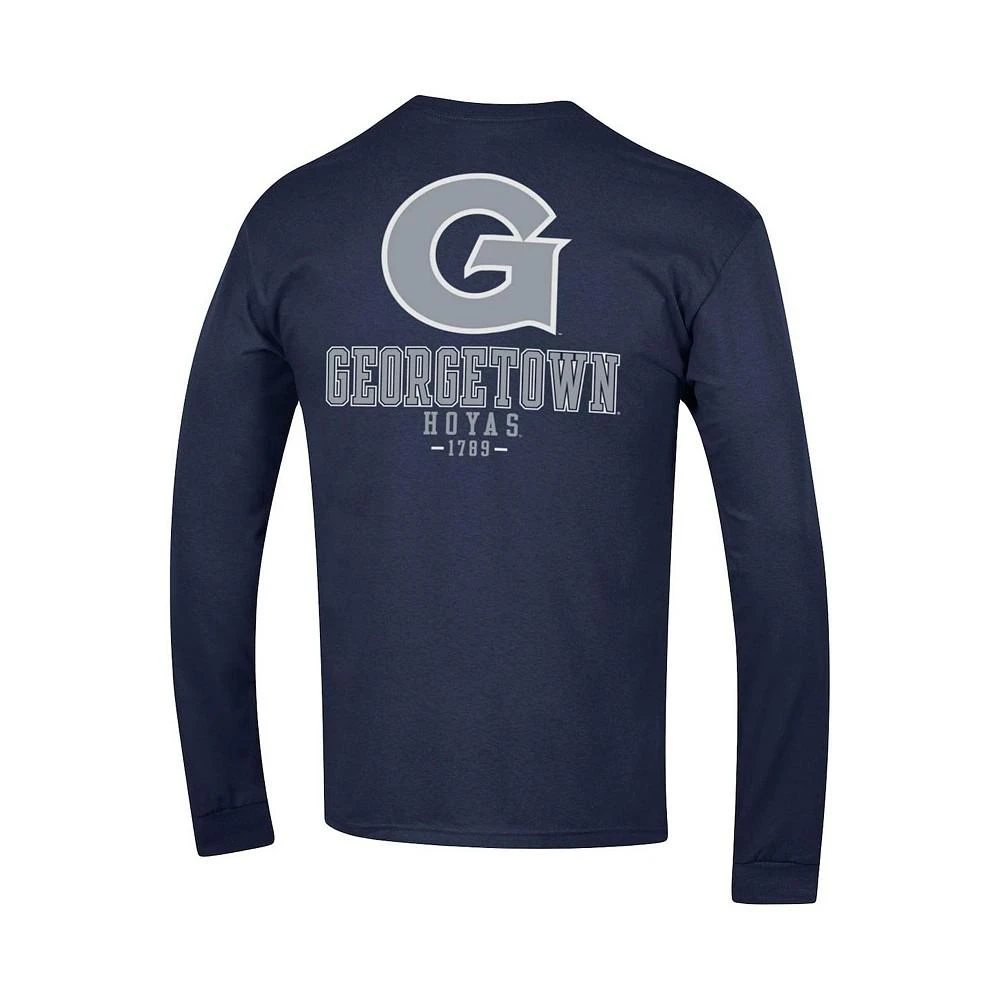 商品CHAMPION|Men's Navy Georgetown Hoyas Team Stack Long Sleeve T-shirt,价格¥222,第4张图片详细描述