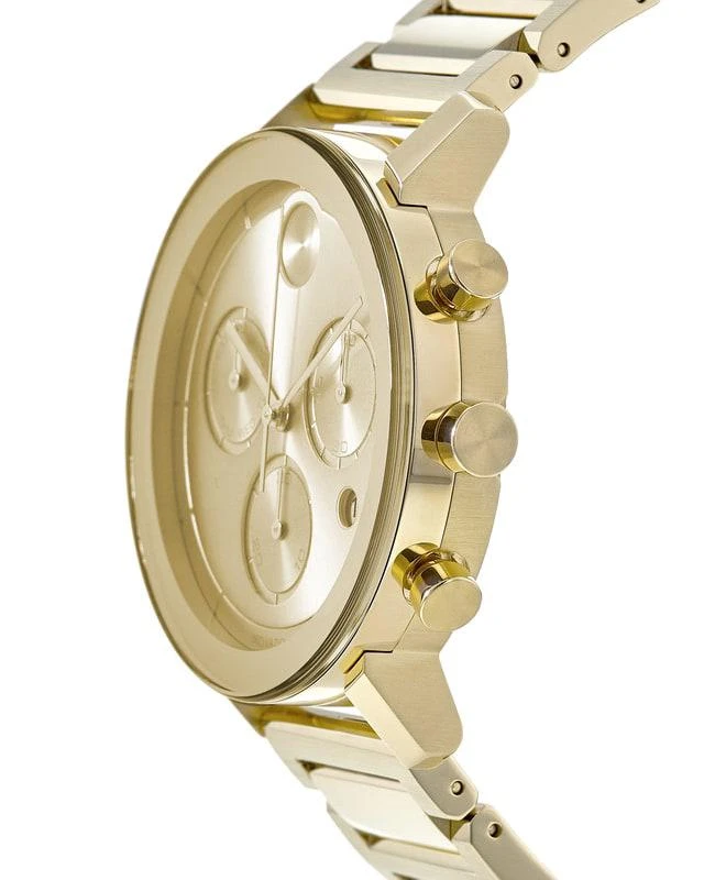 商品Movado|Movado Bold Chronograph Gold Dial Gold Tone Stainless Steel Men's Watch 3600682,价格¥5344,第2张图片详细描述