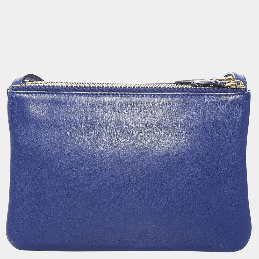 商品[二手商品] Celine|Celine Blue Trio Leather Crossbody Bag,价格¥4983,第3张图片详细描述