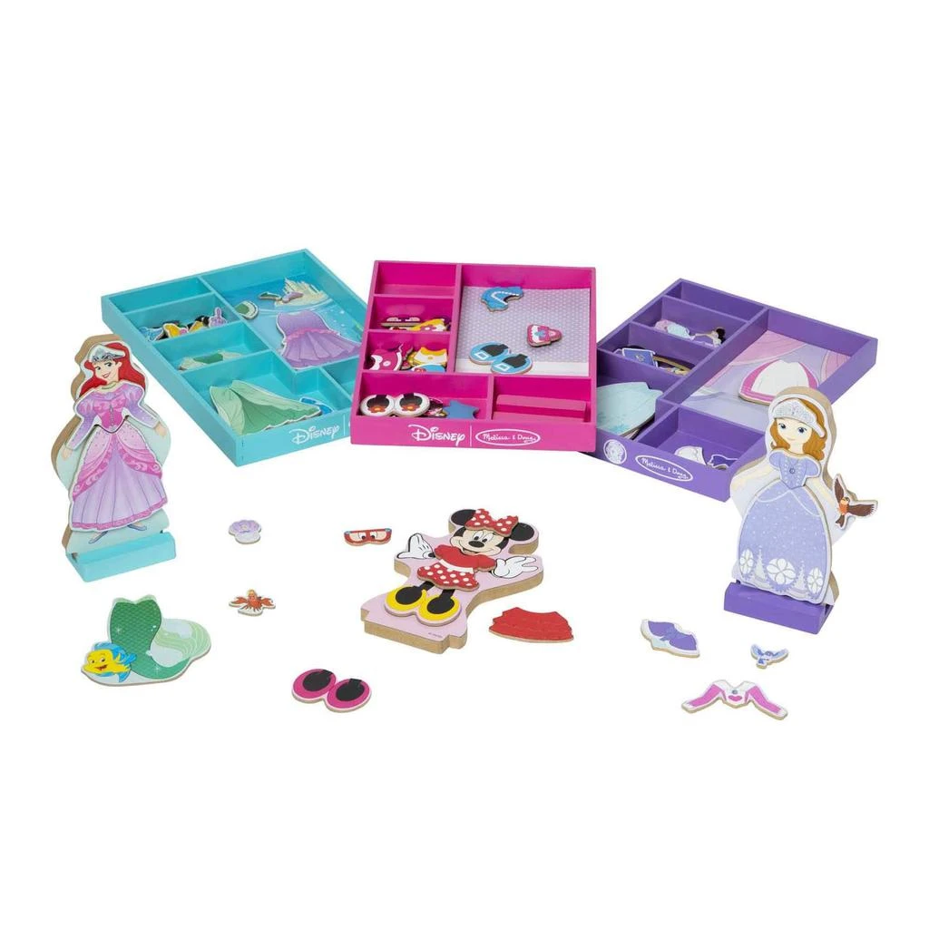 Melissa & Doug Disney Cinderella, Belle, and Rapunzel Magnetic Dress-Up Wooden Dolls Pretend Play Set 商品