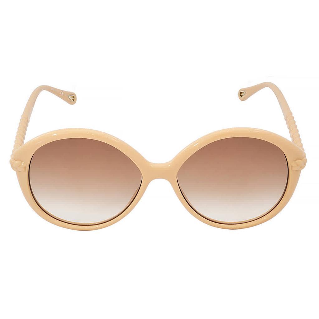 商品Chloé|Chloe Brown Round Ladies Sunglasses CH0002S 002 58,价格¥1001,第4张图片详细描述