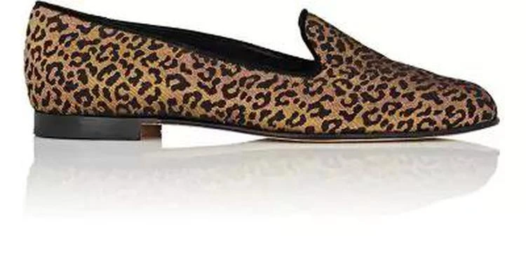 商品Manolo Blahnik|Dipla Leopard Brocade Loafers,价格¥3048,第1张图片