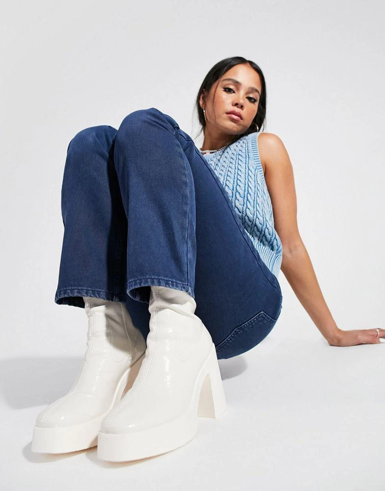 商品ASOS|ASOS DESIGN mid rise '90s' straight leg jeans in washed navy,价格¥156,第2张图片详细描述