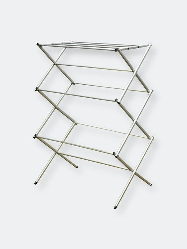 商品Home Basics|Sunbeam 3 Tier Rust-Proof Enamel Coated Steel Collapsible Clothes Drying Rack, Grey,价格¥446,第1张图片