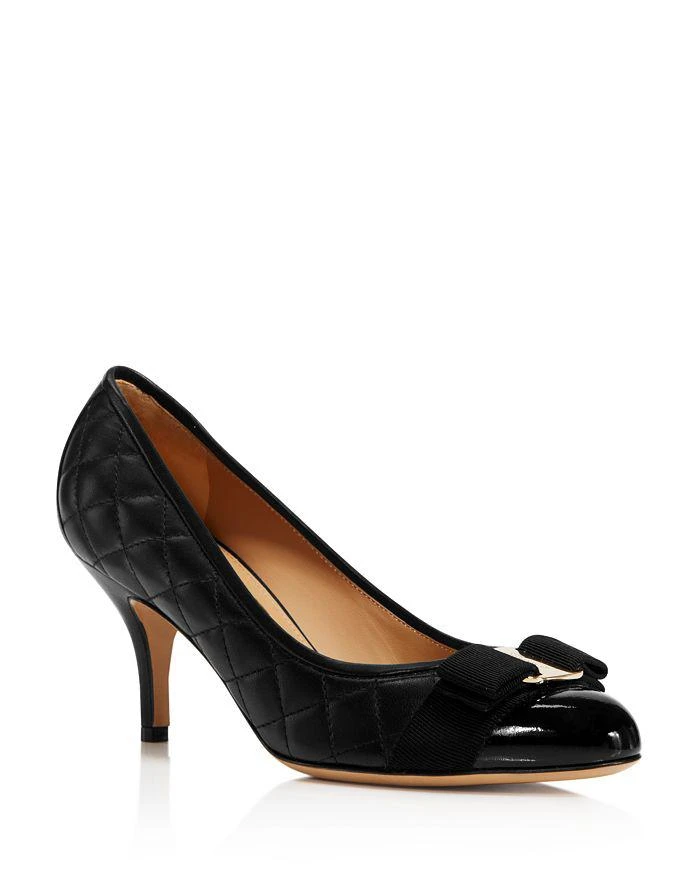 商品Salvatore Ferragamo|Women's Carla Quilted Leather Cap Toe Pumps,价格¥6722,第1张图片