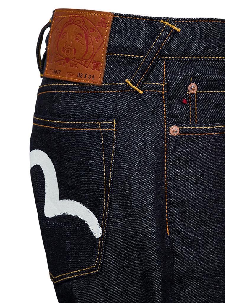 Blue Denim Jeans with Logo Print商品第3张图片规格展示