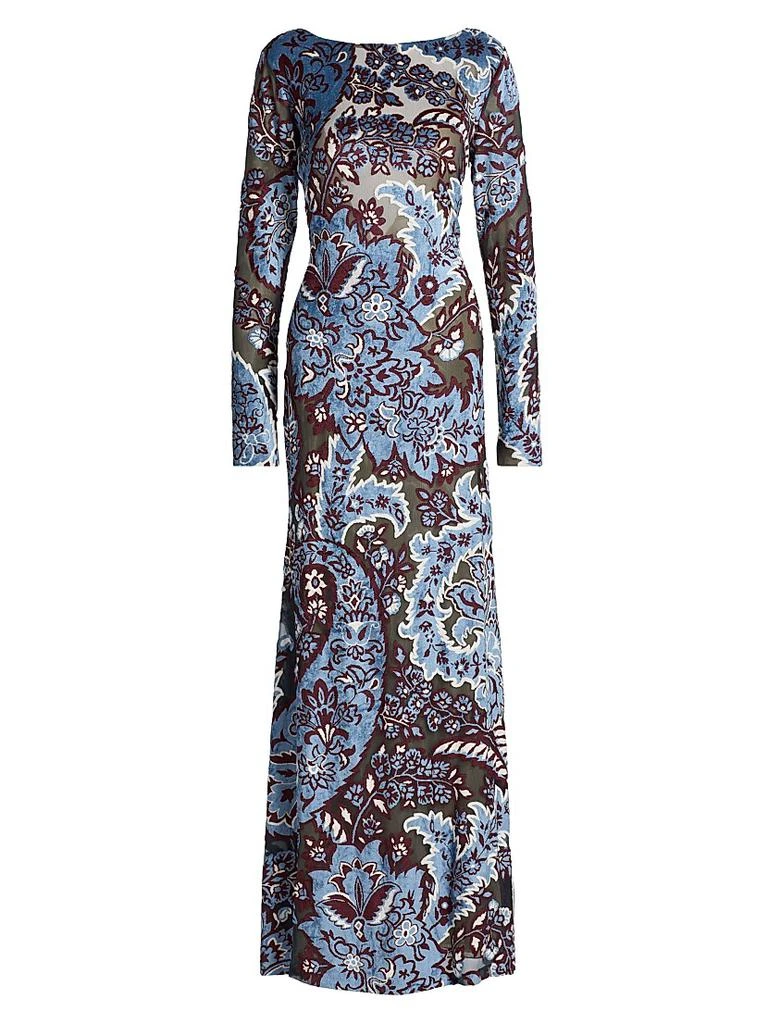 【関税&送料込】Etro Velvet Jacquard Tulle Dress Etro Velvet Jacquard Tulle Dress In Multicolor | ModeSens