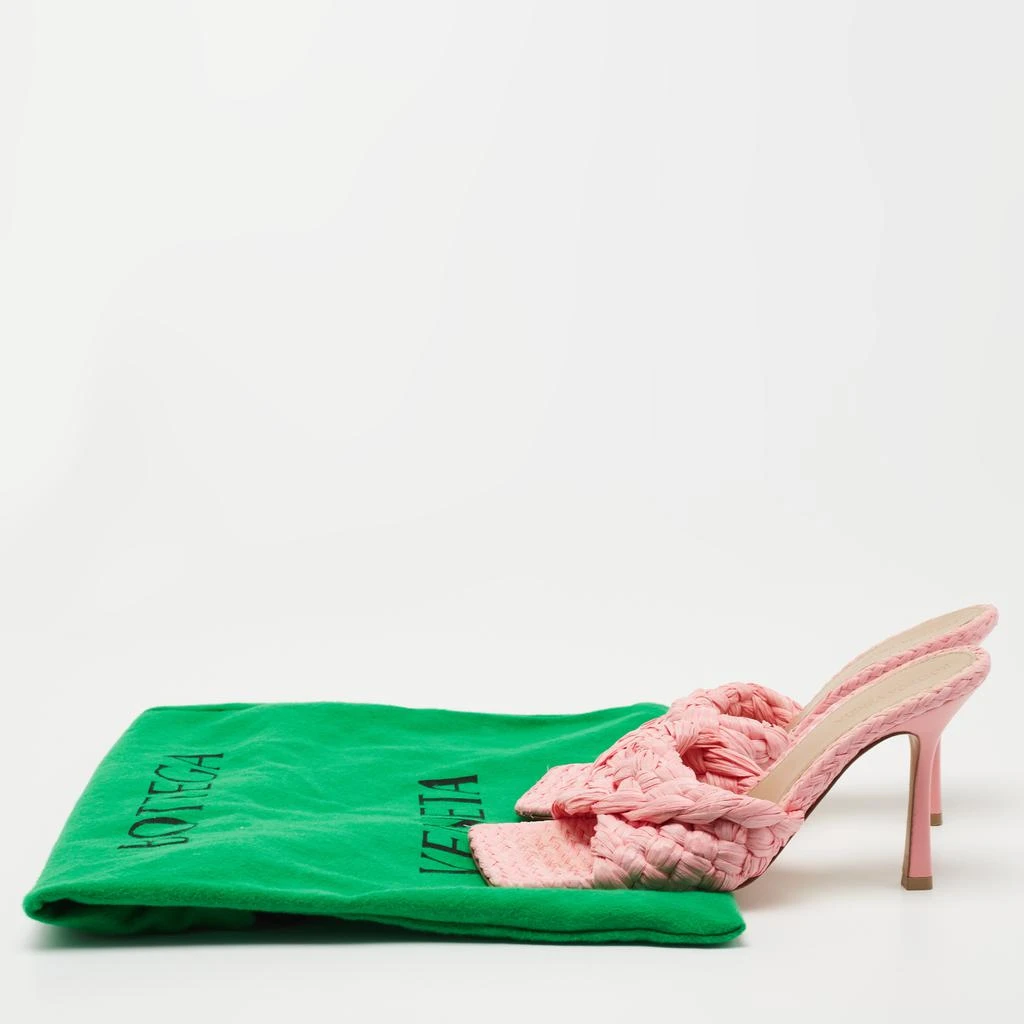 Bottega Veneta Pink Woven Raffia Slide Sandals Size 38.5 商品
