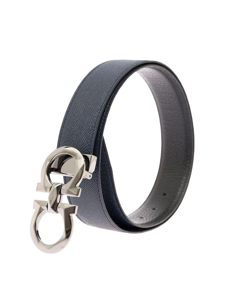 商品Salvatore Ferragamo|Salvatore Ferragamo Man 's Reversible Black and Blue Leather Belt with Logo Buckle,价格¥3118,第2张图片详细描述