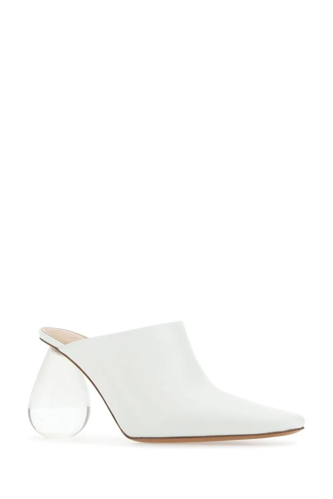 商品Loewe|White leather Drop mules,价格¥4797,第1张图片
