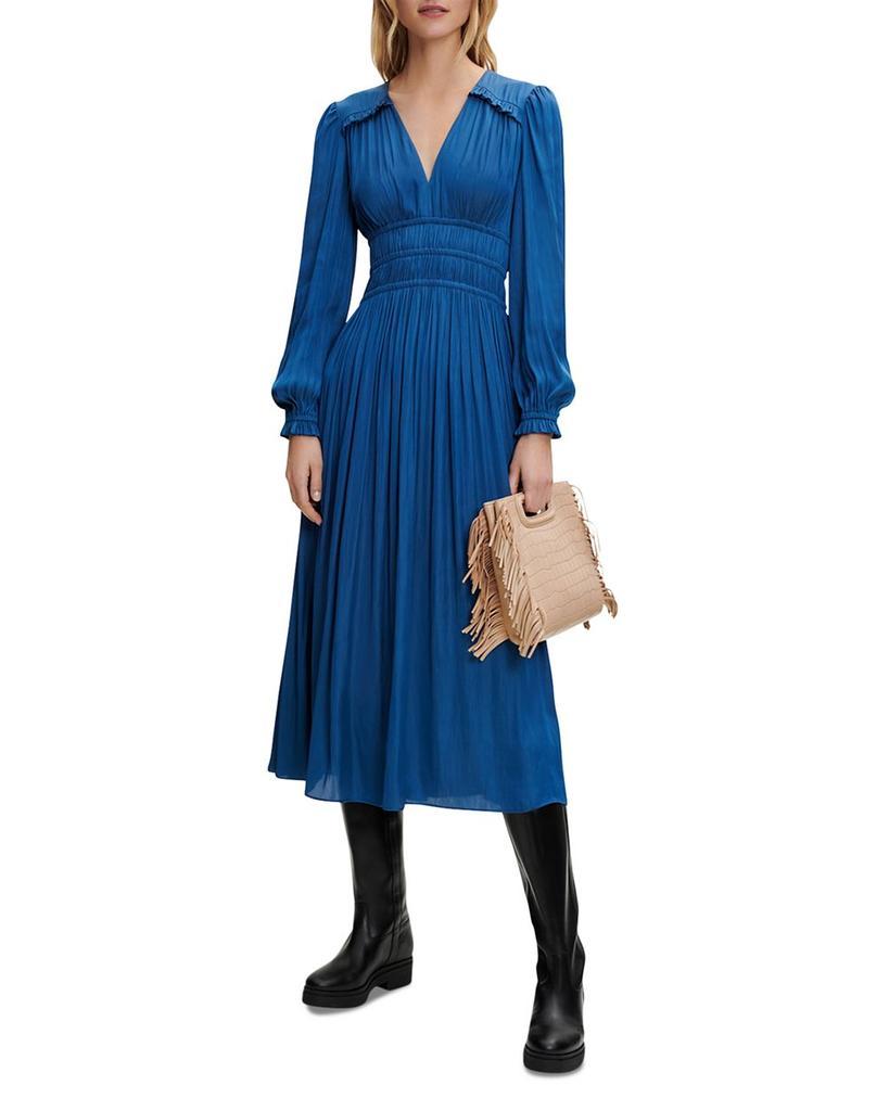 商品Maje|Riannette Smocked Midi Dress,价格¥2831,第1张图片