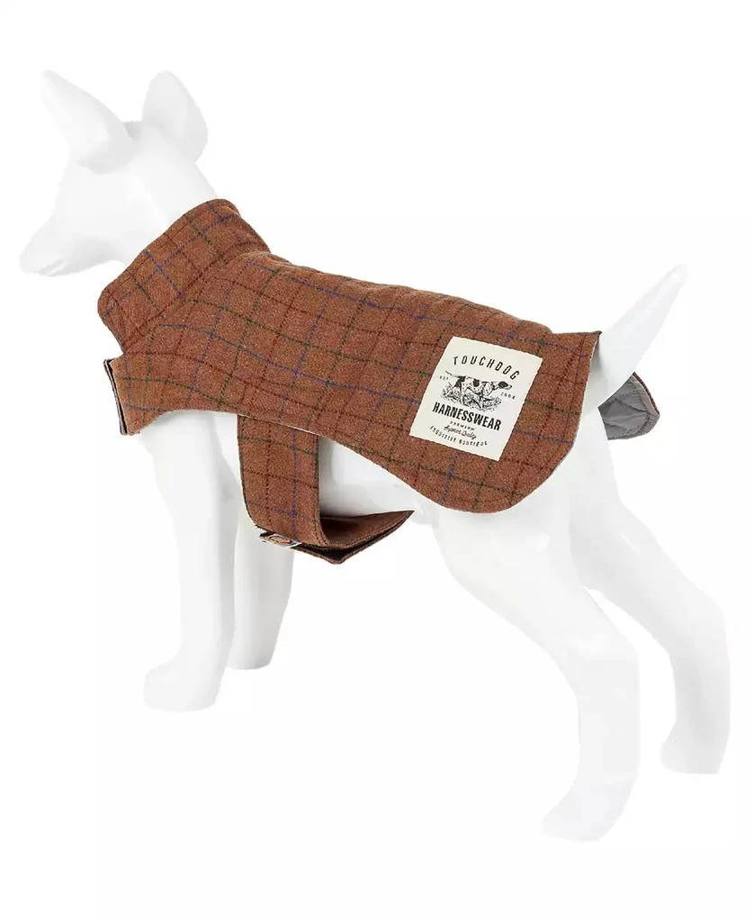 商品Touchdog|2-in-1 Windowpane Plaided Dog Jacket with Matching Reversible Dog Mat,价格¥726,第5张图片详细描述