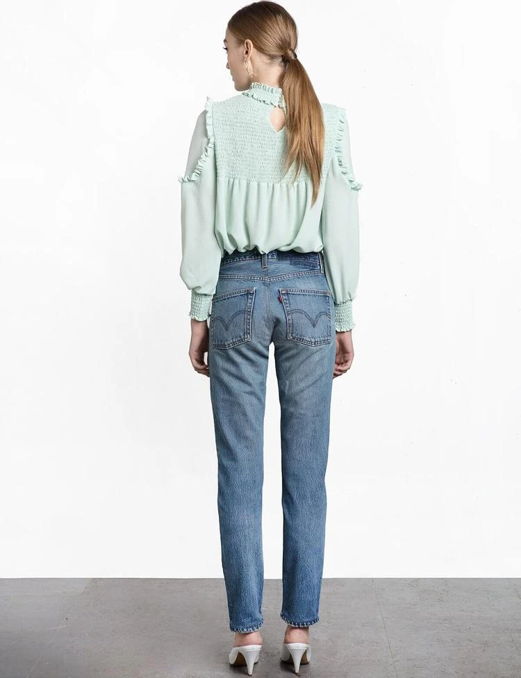 商品Pixie Market|Mint Ruffled Mock Neck Blouse,价格¥372,第5张图片详细描述