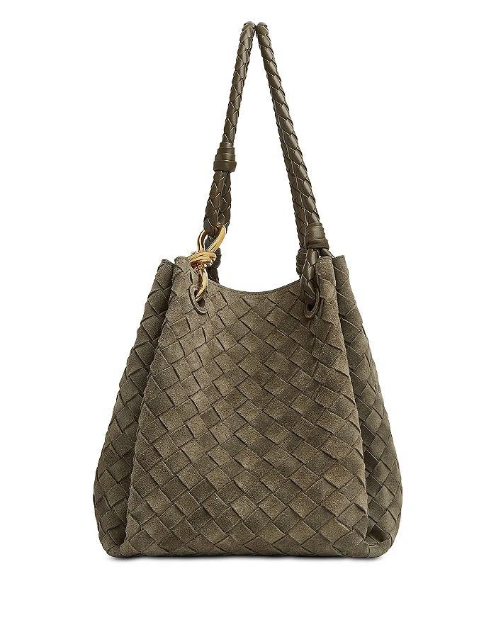 商品Bottega Veneta|Large Parachute Intrecciato Suede Shoulder Bag,价格¥47829,第5张图片详细描述