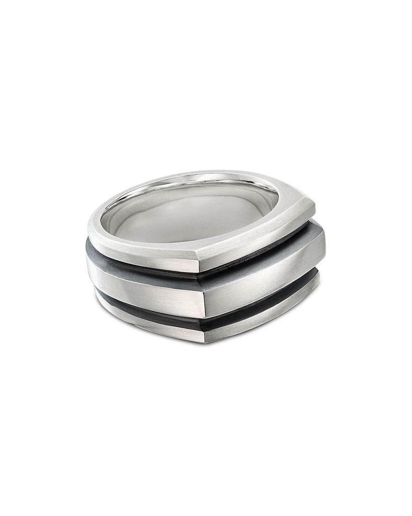 商品David Yurman|Sterling Silver & Black Enamel Deco Cigar Band Ring,价格¥3293,第1张图片