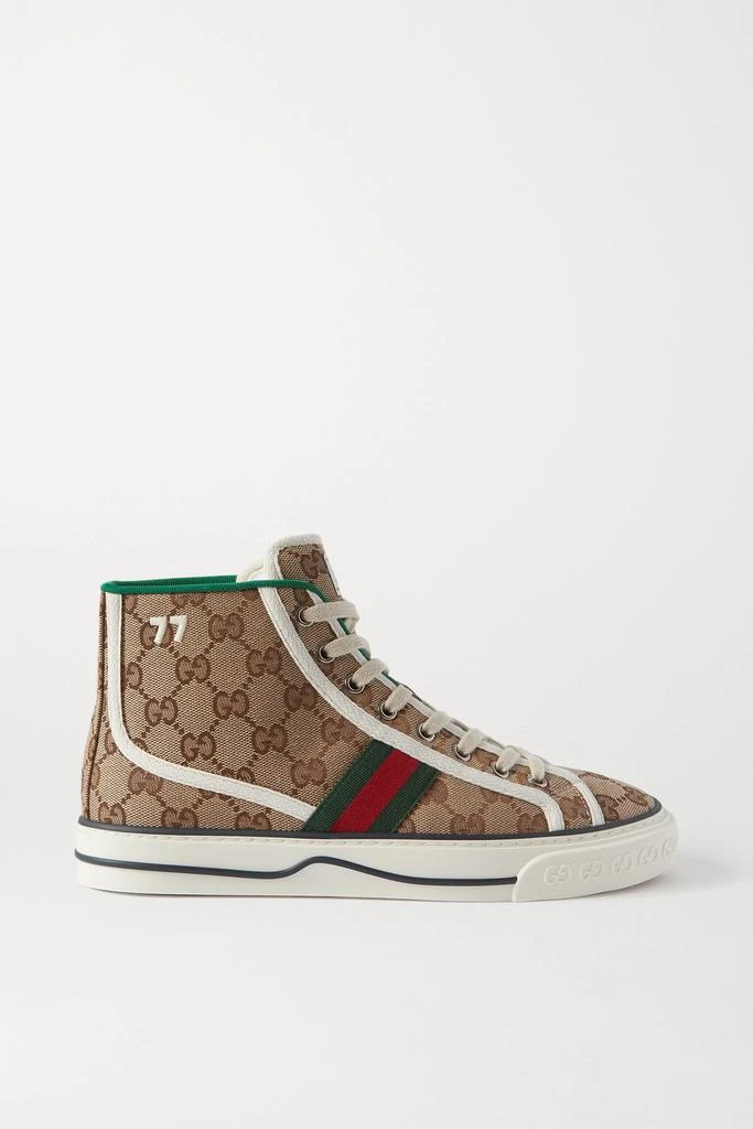 商品Gucci|Tennis 1977 品牌标志编织帆布高帮运动鞋  - IT34,价格¥7034,第1张图片