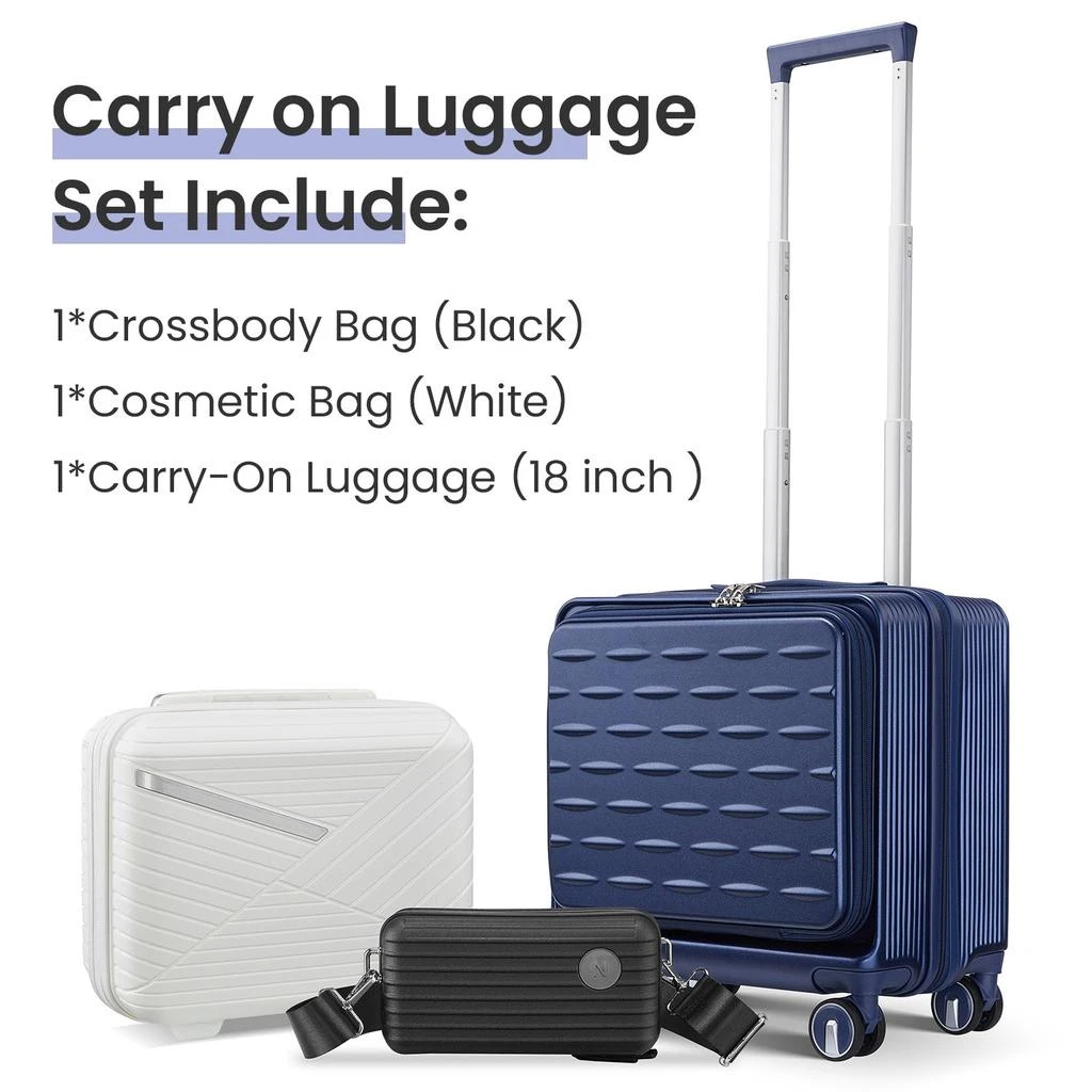 商品Streamdale Furniture|Streamdale 18" Carry On Luggage with Front Open Door &Laptop Interlayer,价格¥1019,第2张图片详细描述