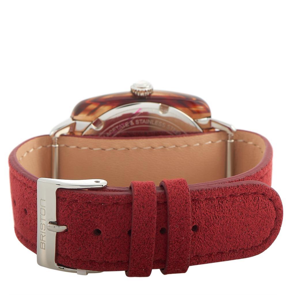 商品Briston|Briston Clubmaster Chic 4 Elements Fire Red Suede Leather Watch 18536.SA.RE.2G.LNR,价格¥668,第5张图片详细描述