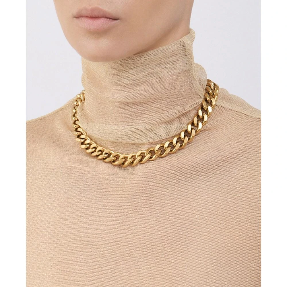 商品ADORNIA|18-20" Adjustable 14K Gold Plated Wide Curb Chain Necklace,价格¥257,第2张图片详细描述