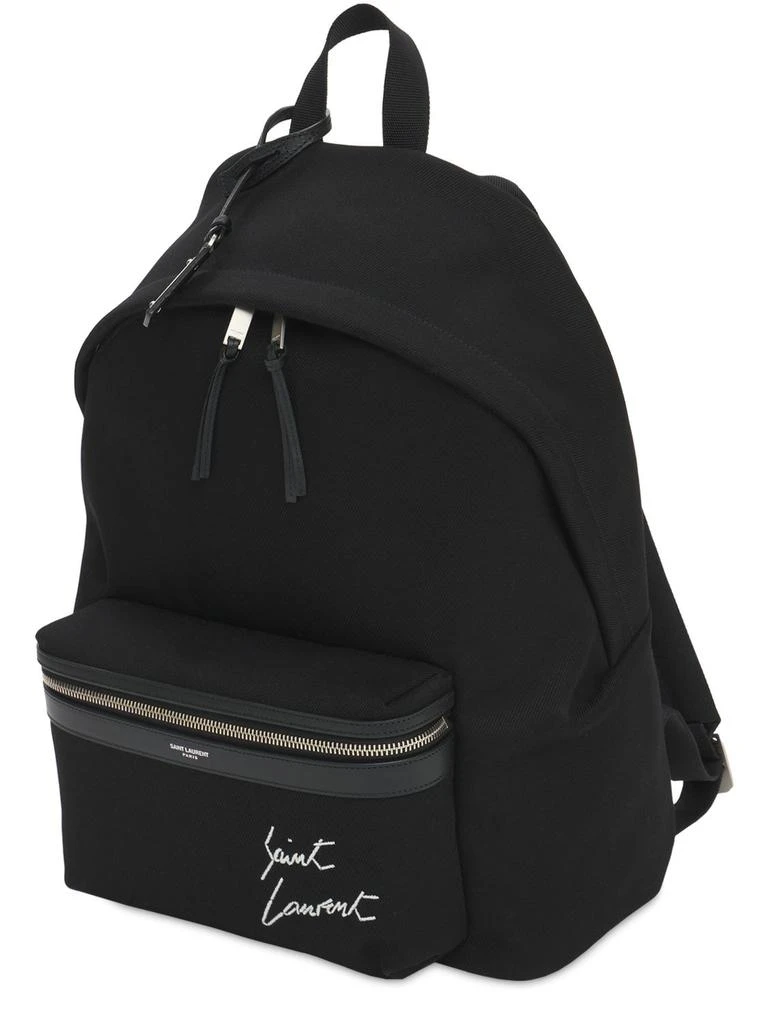 商品Yves Saint Laurent|Embroidered Detail Canvas Backpack,价格¥10875,第3张图片详细描述