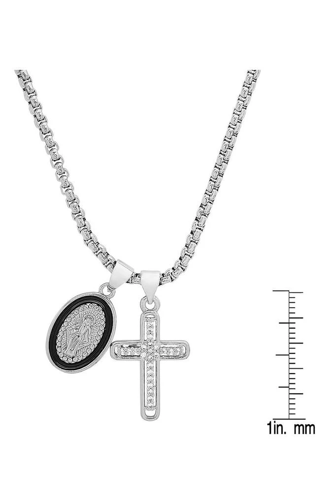 商品HMY JEWELRY|18K White Gold Plated Crystal Cross Necklace,价格¥263 描述