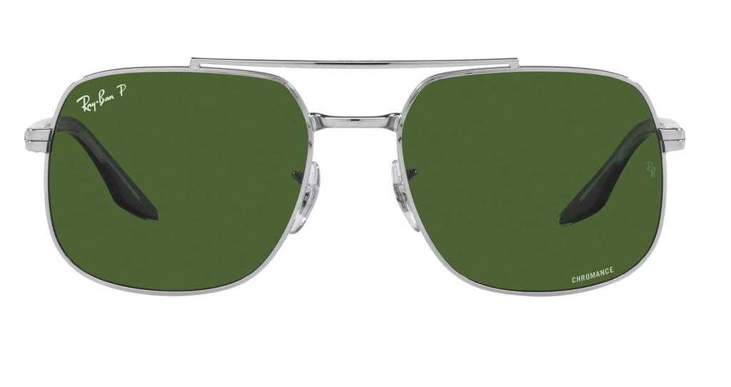 商品Ray-Ban|Dark Green Square Unisex Sunglasses RB3699 003/P1 59,价格¥952,第1张图片
