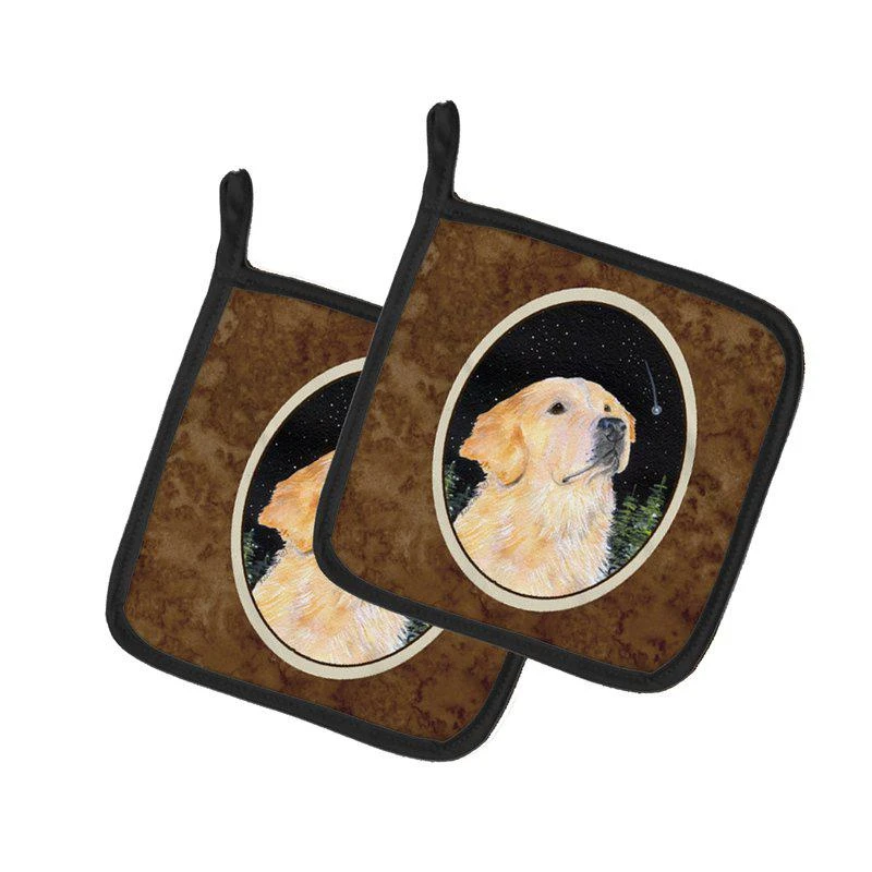 商品Caroline's Treasures|Starry Night Golden Retriever Pair of Pot Holders,价格¥170,第1张图片
