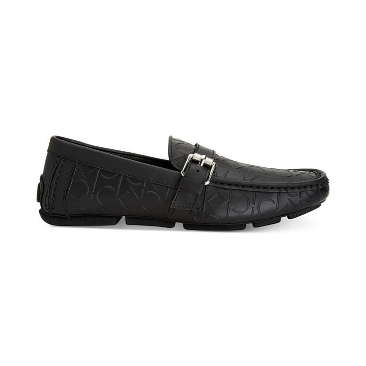 商品Calvin Klein|Men's Markus Brushed CK Embossed Leather Drivers,价格¥484,第3张图片详细描述