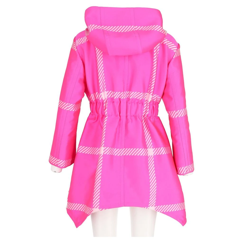 Pop Tartan Raincoat with Hood in Pink Polyester 商品