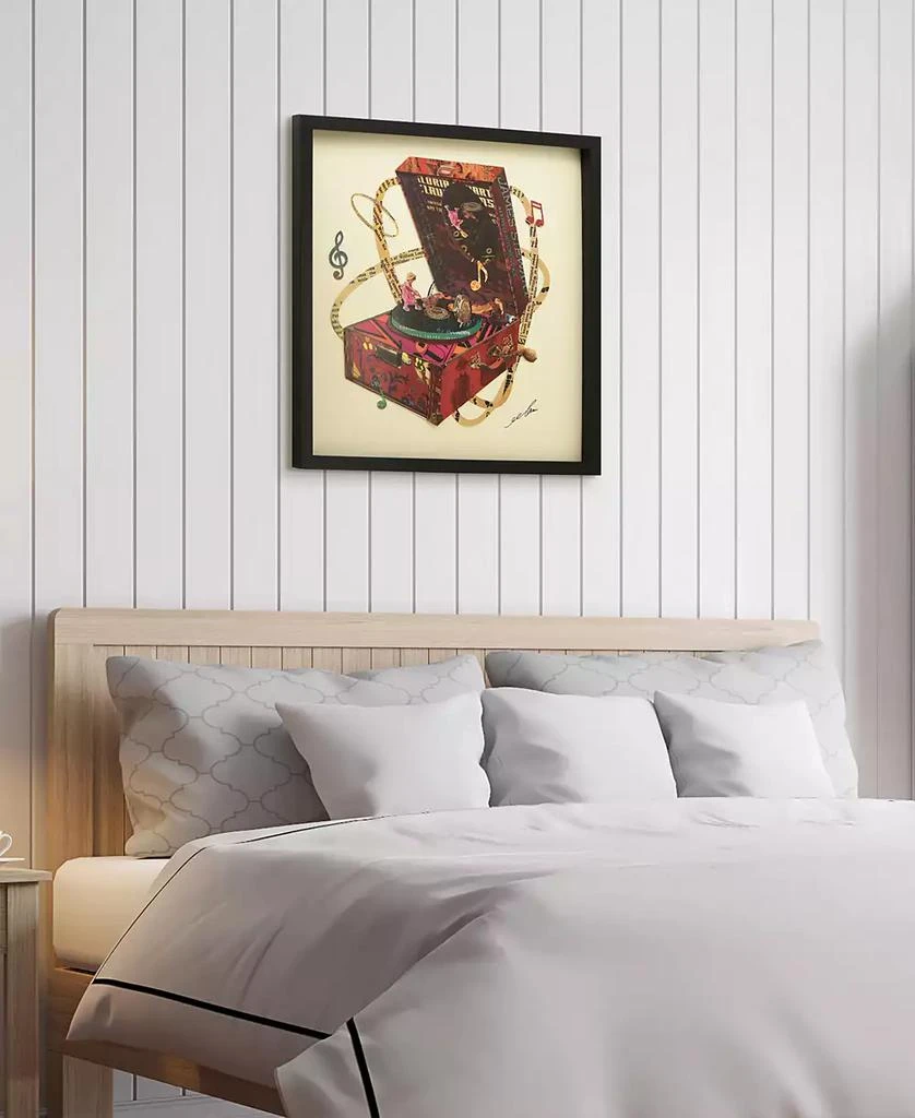 商品Empire Art Direct|"Wind Up 78 "Hand-made dimensional music box art collage, under glass, encased on a black shadow box frame, 25" x 25" x 1.4",价格¥1296,第5张图片详细描述