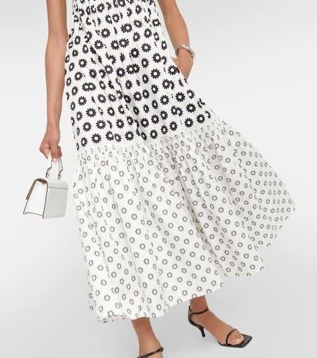 商品Tory Burch|印花棉质混纺中长连衣裙,价格¥4248,第5张图片详细描述
