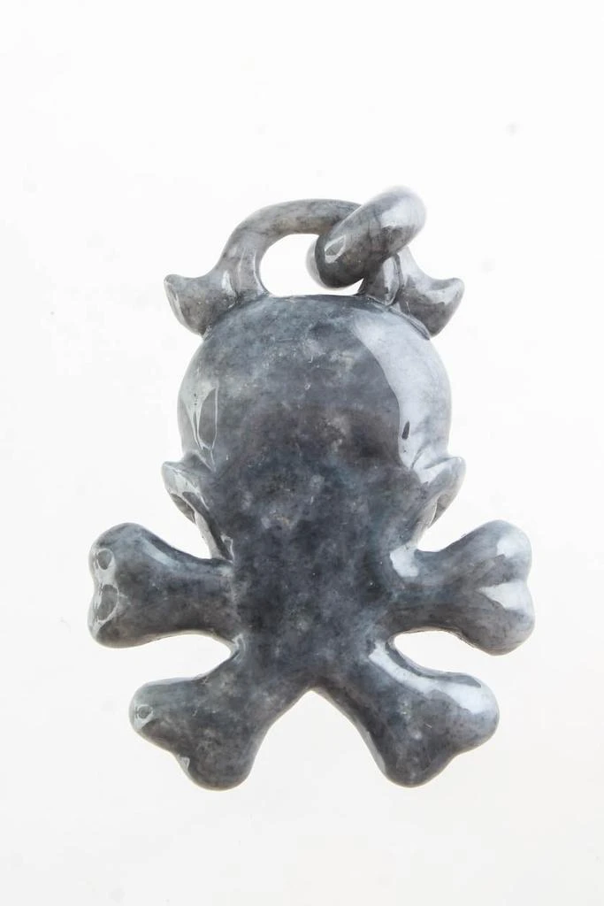 商品[二手商品] Designer|Womens Blue Jade Skull Crossbones Medium Pendant,价格¥1613,第2张图片详细描述