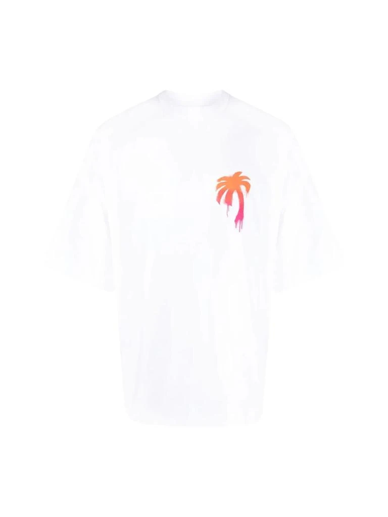 商品Palm Angels|Palm Angels Sprayed Palm Logo Over Tee,价格¥1717,第1张图片