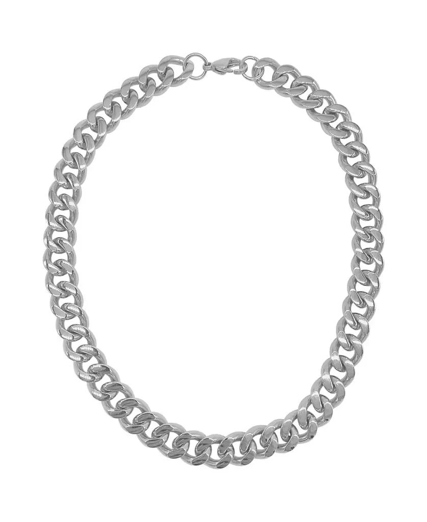 商品ADORNIA|Tarnish Resistant Silver Wide Curb Chain Necklace,价格¥256,第1张图片