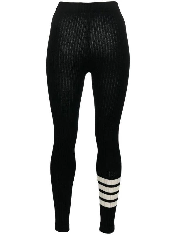 商品Thom Browne|THOM BROWNE 4-Bar stripe ribbed-knit tights,价格¥5590,第1张图片