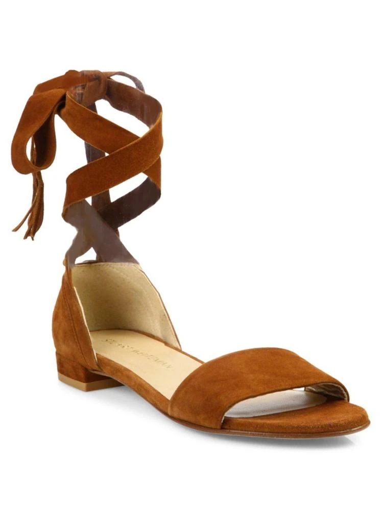 商品Stuart Weitzman|Corbata Suede Lace Sandals,价格¥1194,第1张图片