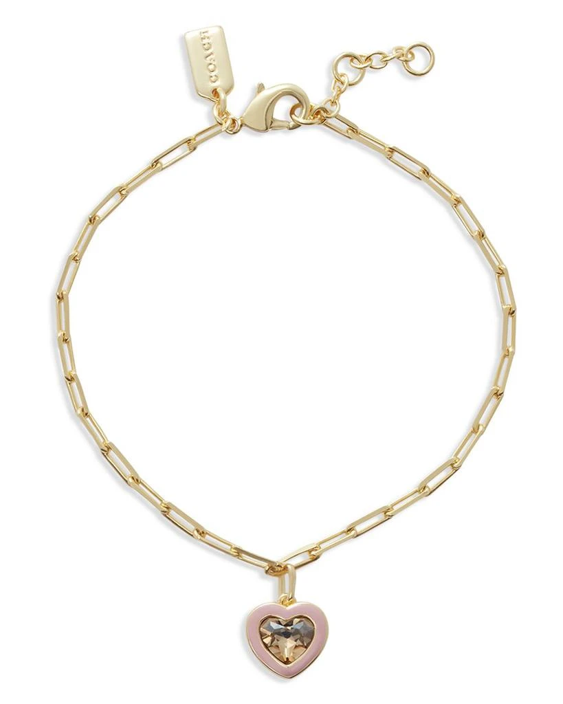 商品Coach|Crystal & Enamel Heart Charm Bracelet,价格¥394,第1张图片