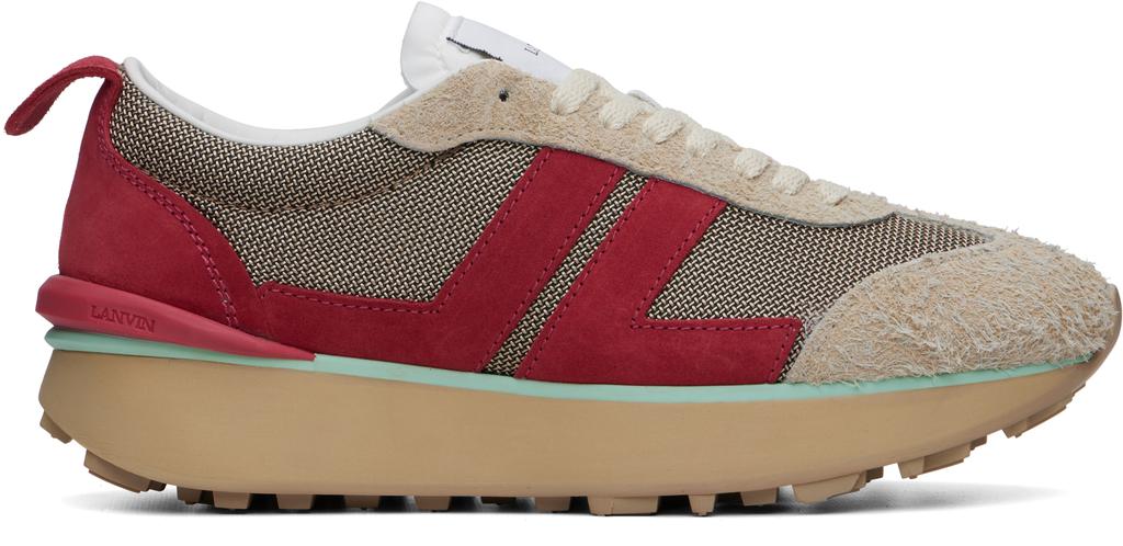 Beige & Burgundy Bumpr Mesh Sneakers – On Sale Now with Up  display picture 3