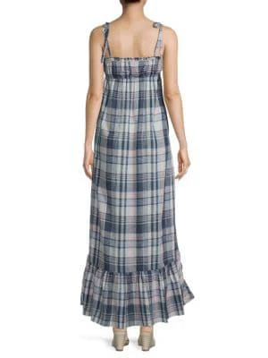 商品Love Ady|​Plaid Tie Shoulder Tiered Maxi Dress,价格¥159,第2张图片详细描述