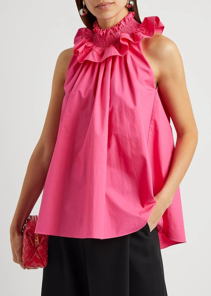 商品ROKSANDA|Afia pink ruffled cotton-poplin top,价格¥1906,第2张图片详细描述