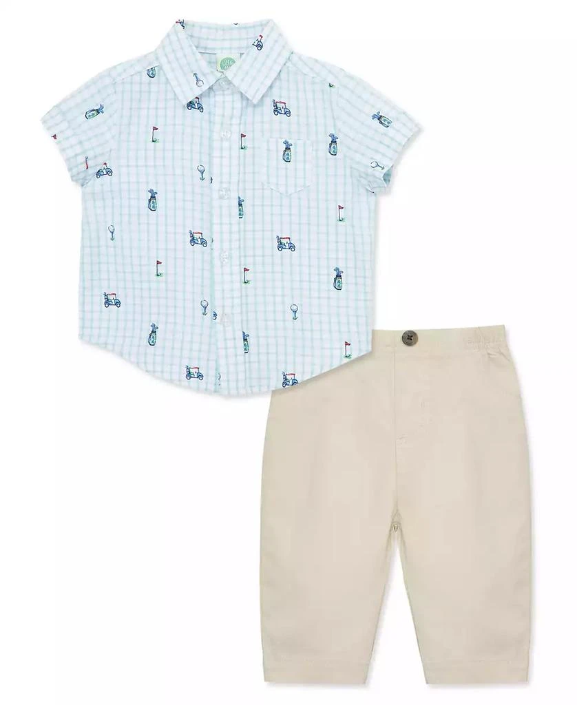 商品Little Me|Baby Boys Golf Shirt and Pants Set,价格¥135,第1张图片