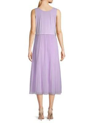 商品Calvin Klein|Solid-Hued Ruffle A-Line Midi Dress,价格¥213,第2张图片详细描述