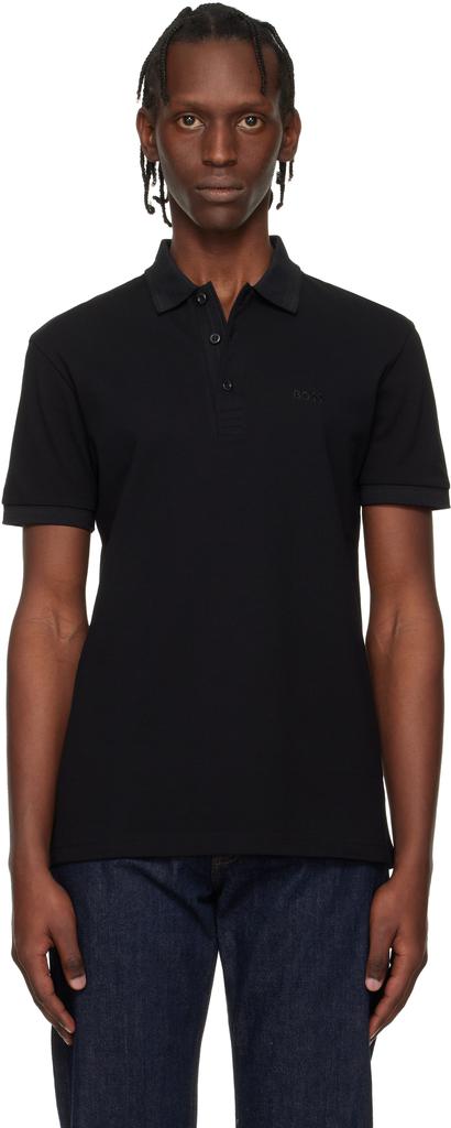 Black Cotton Piqué Paddy Polo image 2